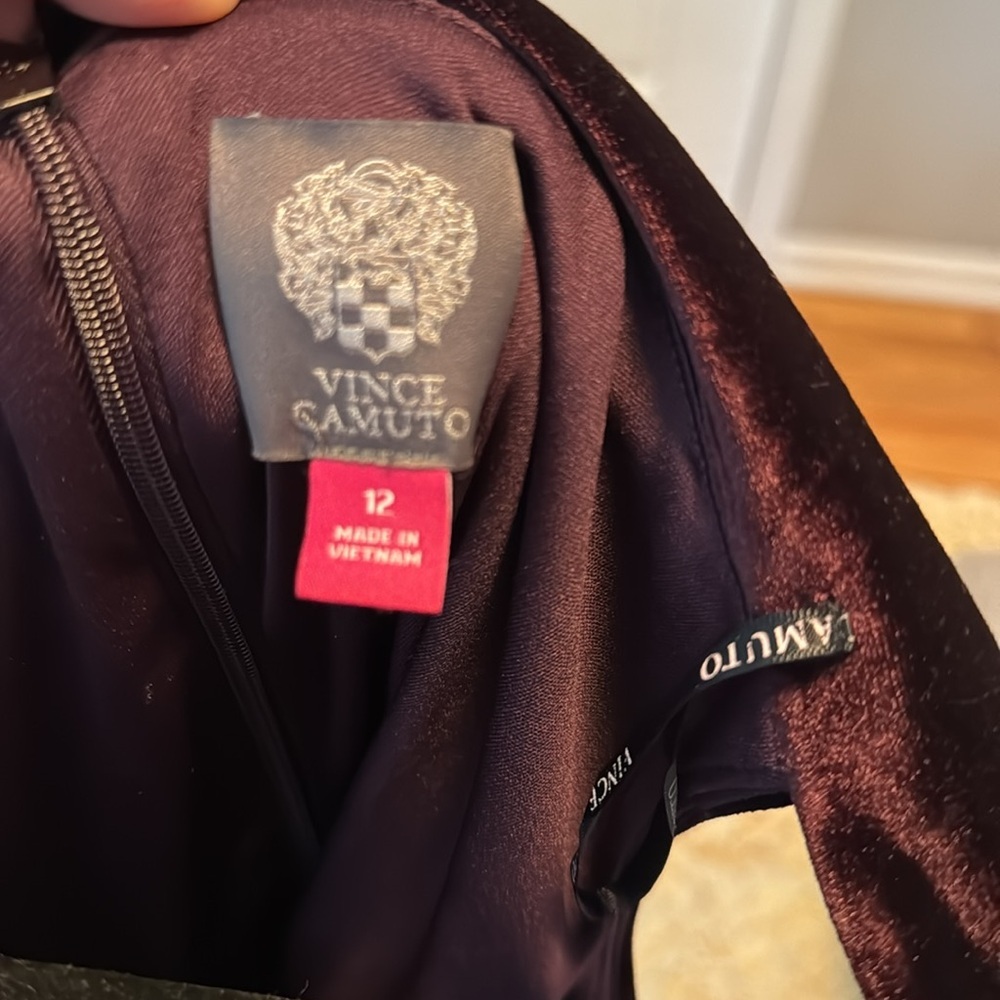 Vince Camuto Dark Purple Velvet Off-Shoulder Dress - Picture 6 of 6